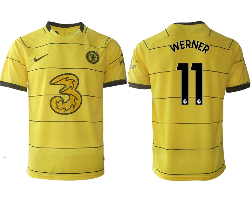 Men 2021-2022 Club Chelsea away aaa version yellow #11 Soccer Jerseys->chelsea jersey->Soccer Club Jersey